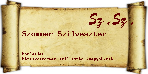 Szommer Szilveszter névjegykártya